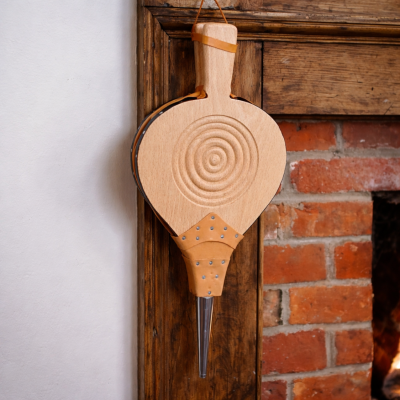 Soufflet bois naturel et cuir