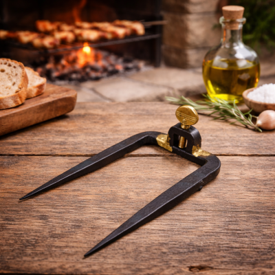 Pique double à broche forgé