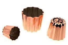 Lot de 4 Moules à cannelés cuivre 4.5 cm